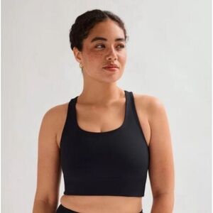 Girlfriend Collective Paloma Racerback Bra in Black Size Small NWT